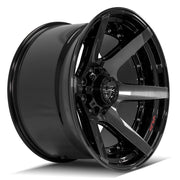 Set(4) 22x12 4P60 Gloss Black Brushed with Tinted Clear - 8x170 -44ET