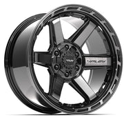 Set(4) 20x10 4P63 Gloss Black Brushed with Tinted Clear - 5x127 &amp; 5x139.7 -18ET