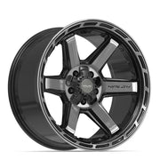 20x10 4P63 Gloss Black Brushed with Tinted Clear - 5x127 + 5x139.7 -18ET