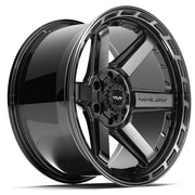 Set(4) 20x10 4P63 Gloss Black Brushed with Tinted Clear - 5x127 &amp; 5x139.7 -18ET