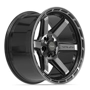 20x10 4P63 Gloss Black Brushed with Tinted Clear - 5x127 + 5x139.7 -18ET