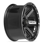 20x10 4P63 Gloss Black Brushed with Tinted Clear - 5x127 + 5x139.7 -18ET