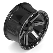 Set(5) 20x10 4P63 Gloss Black Brushed with Tinted Clear - 5x127 &amp; 5x139.7 -18ET