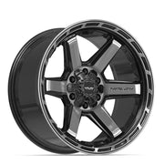 Set(4) 20x10 4P63 Gloss Black Brushed with Tinted Clear - 6x135 &amp; 6x139.7 -18ET