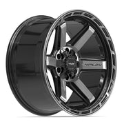 20x10 4P63 Gloss Black Brushed with Tinted Clear - 6x135 + 6x139.7 -18ET