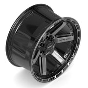 20x10 4P63 Gloss Black Brushed with Tinted Clear - 6x135 + 6x139.7 -18ET