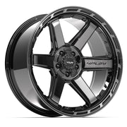 Set(4) 22x10 4P63 Gloss Black Brushed with Tinted Clear - 5x127 &amp; 5x139.7 -18ET with 33x12.50r22 Sailun TerraMax RT Tires &amp; TPMS
