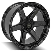 4PLAY 4P63 22x10 5x127 + 5x139.7 -18et Gloss Black Brushed with Tinted Clear Wheel SET