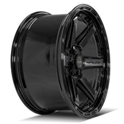 4PLAY 4P63 22x10 5x127 + 5x139.7 -18et Gloss Black Brushed with Tinted Clear Wheel SET