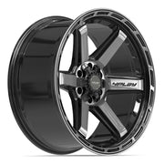 Set(4) 22x10 4P63 Gloss Black Brushed with Tinted Clear - 6x135 &amp; 6x139.7 -18ET with 33x12.50r22 TBB TS-57 RT Tires