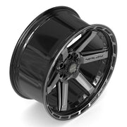 Set(4) 22x10 4P63 Gloss Black Brushed with Tinted Clear - 6x135 &amp; 6x139.7 -18ET