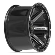 22x12 4P63 Gloss Black Brushed with Tinted Clear - 5x127 + 5x139.7 -44ET
