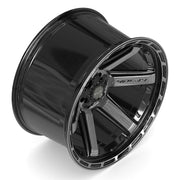 Set(4) 22x12 4P63 Gloss Black Brushed with Tinted Clear - 5x127 &amp; 5x139.7 -44ET