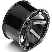 Set(4) 22x12 4P63 Gloss Black Brushed with Tinted Clear - 5x127 &amp; 5x139.7 -44ET