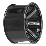 Set(4) 22x12 4P63 Gloss Black Brushed with Tinted Clear - 6x135 &amp; 6x139.7 -44ET