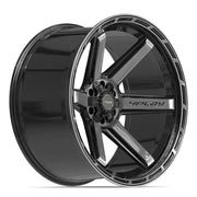 Set(4) 24x12 4P63 Gloss Black Brushed with Tinted Clear - 6x135 &amp; 6x139.7 -44ET