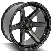 4PLAY 4P63 24x12 6x135 + 6x139.7 -44et Gloss Black Brushed with Tinted Clear Wheel SET
