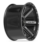 Set(4) 24x12 4P63 Gloss Black Brushed with Tinted Clear - 6x135 &amp; 6x139.7 -44ET
