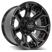 4P70 4PLAY Wheel RAM-Dodge-Jeep-GM-Ford 20x10 Black Off-Road Rim -24 ET w/Goodyear Tires and TPMS