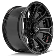 Set(4) 20x10 4P70 Gloss Black Brushed with Tinted Clear - 5x127 &amp; 5x139.7 -24ET