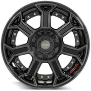 Set(5) 22x10 4P70 Gloss Black Brushed with Tinted Clear - 5x127 &amp; 5x139.7 -24ET with 285/45r22 TBB TS-37 AT Tires