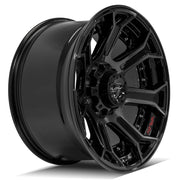 Set(4) 20x10 4P70 Gloss Black Brushed with Tinted Clear - 8x170 -24ET