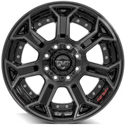 Set(4) 20x10 4P70 Gloss Black Brushed with Tinted Clear - 8x165.1 -24ET