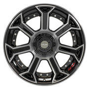 Set(4) 22x10 4P70 Gloss Black Brushed - 5x127 &amp; 5x139.7 -24ET with 285/45r22 Sailun TerraMax RT Tires &amp; TPMS