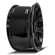 4PLAY 4P70 22x10 5x127 + 5x139.7 -24et Gloss Black Brushed with Tinted Clear Wheel SET