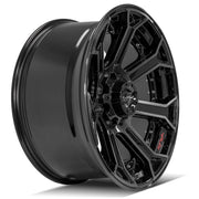 Set(4) 22x10 4P70 Gloss Black Brushed with Tinted Clear - 8x180 -24ET