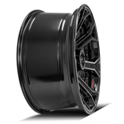 Set(4) 22x10 4P70 Gloss Black Brushed with Tinted Clear - 8x180 -24ET