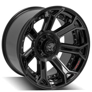Set(4) 22x12 4P70 Gloss Black Brushed with Tinted Clear - 5x127 &amp; 5x139.7 -44ET