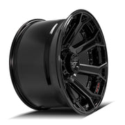 Set(4) 22x12 4P70 Gloss Black Brushed with Tinted Clear - 5x127 &amp; 5x139.7 -44ET