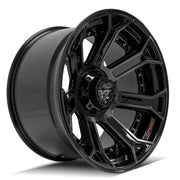 Set(4) 22x12 4P70 Gloss Black Brushed with Tinted Clear - 6x135 &amp; 6x139.7 -44ET