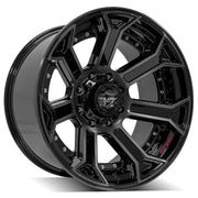 Set(4) 22x12 4P70 Gloss Black Brushed with Tinted Clear - 8x170 -44ET