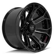 Set(4) 22x12 4P70 Gloss Black Brushed with Tinted Clear - 8x170 -44ET