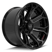 Set(4) 22x12 4P70 Gloss Black Brushed with Tinted Clear - 8x180 -44ET
