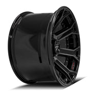 Set(4) 22x12 4P70 Gloss Black Brushed with Tinted Clear - 8x180 -44ET