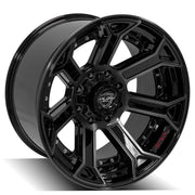 Set(4) 22x12 4P70 Gloss Black Brushed with Tinted Clear - 8x165.1 -44ET