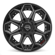 Set(4) 20x9 4P80R Gloss Black Brushed with Tinted Clear - 5x127 &amp; 5x139.7 +0ET with 275/55r20 Sailun TerraMax RT Tires