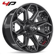 20x9 4P80R Gloss Black Brushed with Tinted Clear - 8x180 +0ET