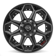 Set(4) 20x9 4P80R Gloss Black Brushed with Tinted Clear - 8x165.1 +0ET