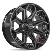20x9 4P80R Gloss Black Brushed with Tinted Clear - 8x165.1 +0ET