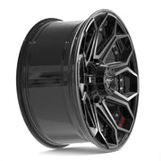 20x9 4P80R Gloss Black Brushed with Tinted Clear - 8x165.1 +0ET