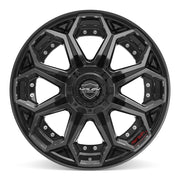 Set(4) 20x10 4P80R Gloss Black Brushed with Tinted Clear - 6x135 &amp; 6x139.7 -18ET