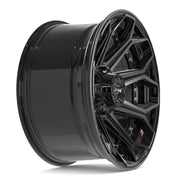 Set(4) 20x10 4P80R Gloss Black Brushed with Tinted Clear - 6x135 &amp; 6x139.7 -18ET