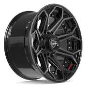 4PLAY 4P80R 20x10 8x180 -24et Gloss Black Brushed with Tinted Clear Wheel SET