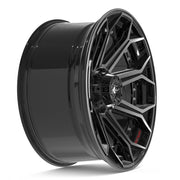 22x10 4P80R Gloss Black Brushed with Tinted Clear - 6x135 + 6x139.7 -18ET