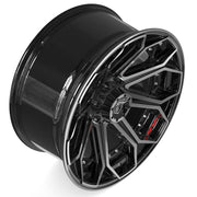 Set(4) 22x10 4P80R Gloss Black Brushed with Tinted Clear - 6x135 &amp; 6x139.7 -18ET