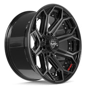 22x10 4P80R Gloss Black Brushed with Tinted Clear - 8x170 -24ET